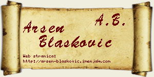 Arsen Blašković vizit kartica